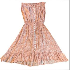 Tiare Hawaii Ryden Pink Floral Strapless Mini Dress S/M Beach Resort Vacation